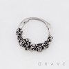 GOTHIC SKULL BLOSSOM 316L SURGICAL STEEL EARRING